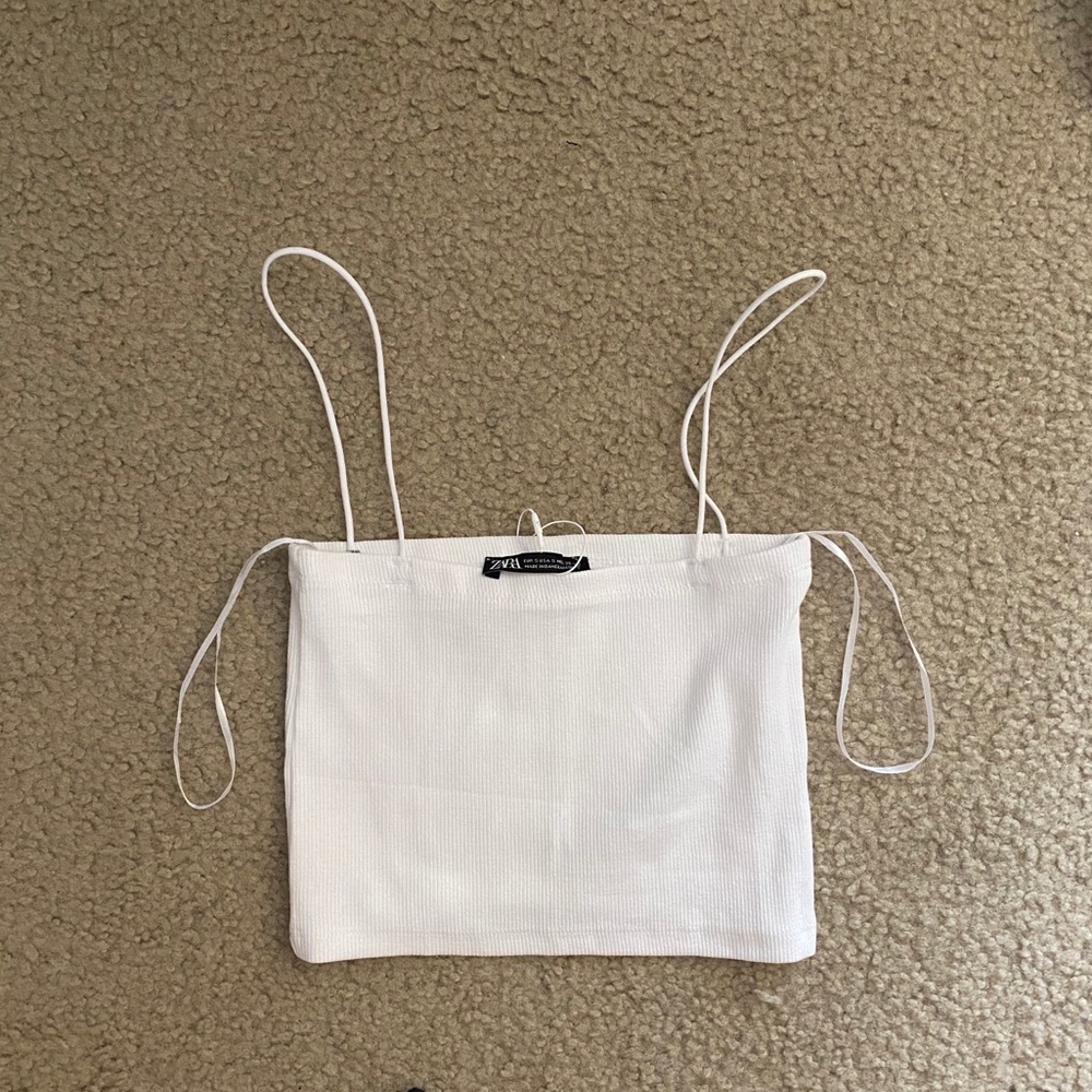 White cropped tank top - Zara